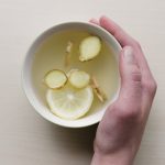 white bowl with ginger tea
