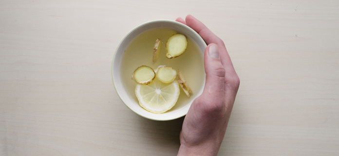 white bowl with ginger tea