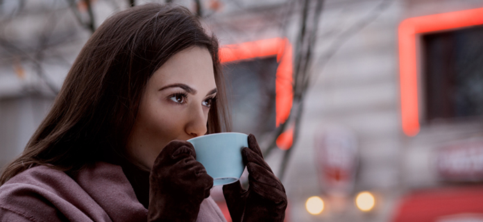 woman drinking regular tea